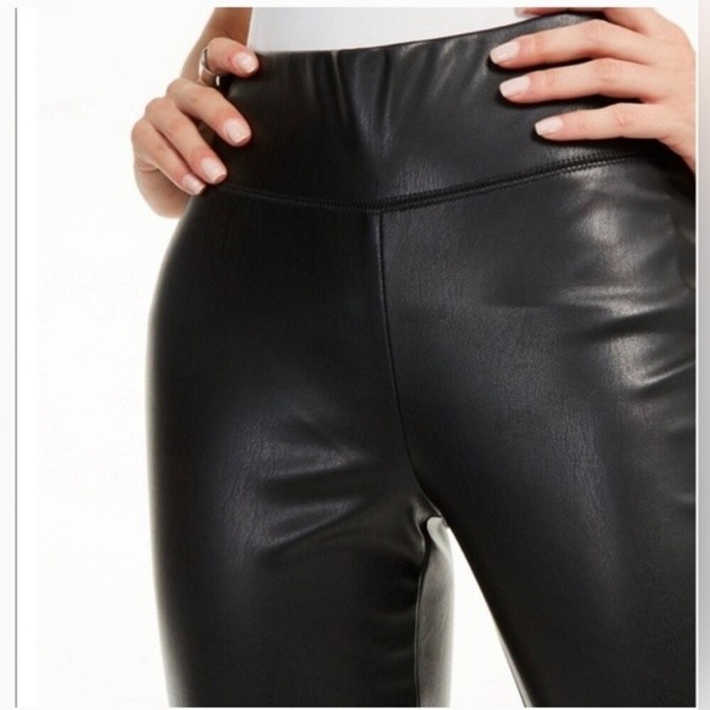 NWT Inc International Concepts Black Faux Leather Leggings Size M